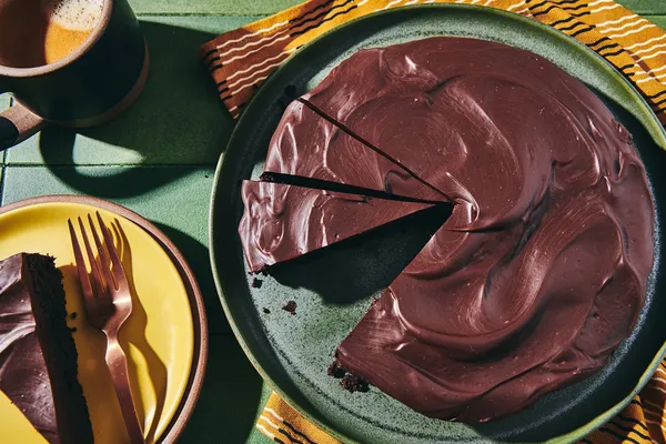 This flourless cake, featuring both chocolate and cocoa, is 